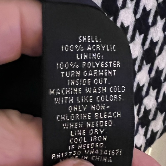 Massimo short swing jacket, black & white Houndstooth pattern, Sz 16W/18W - Picture 10 of 14